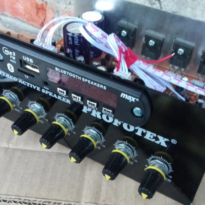 kit speaker aktif stereo subwoofer plus mic Echo dan USB bluetooth