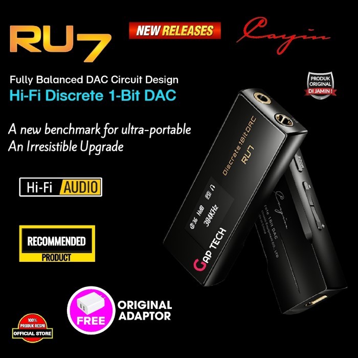 Cayin Ru7 / RU 7 Portable Hi-Fi Discrete 1-Bit USB Dongle DAC AMP