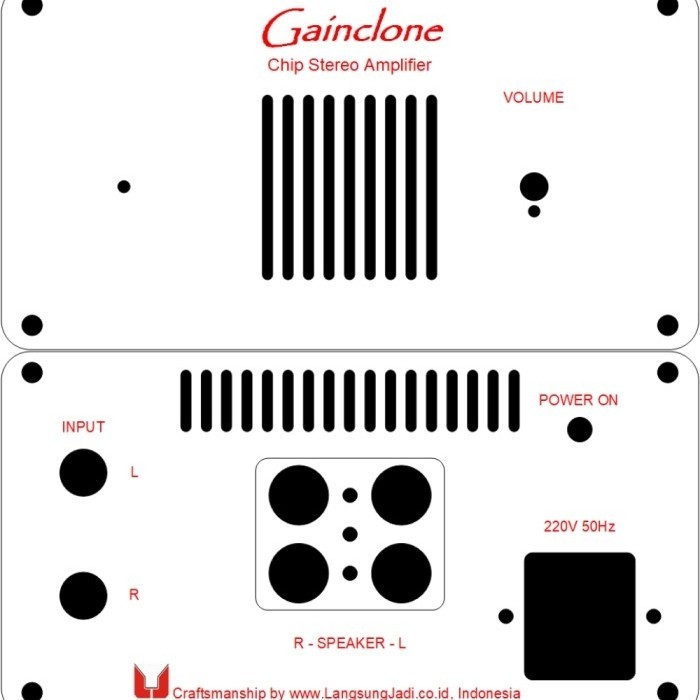 Gainclone LM1875 LM3886 Stereo Amplifier Box Aluminum Acrylic