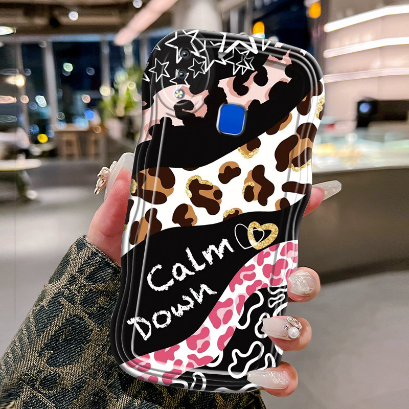 Casing Hp Untuk VIVO Y91 Y91i Y93 Y95 Case Casing Softcase lembut pola macan tutul HP Kesing trendi 
