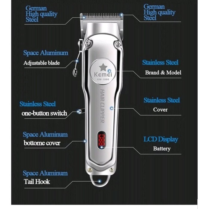 Kemei 1996 Alat Cukur Rambut Kemei Mesin Cukur Rambut Kemei Original