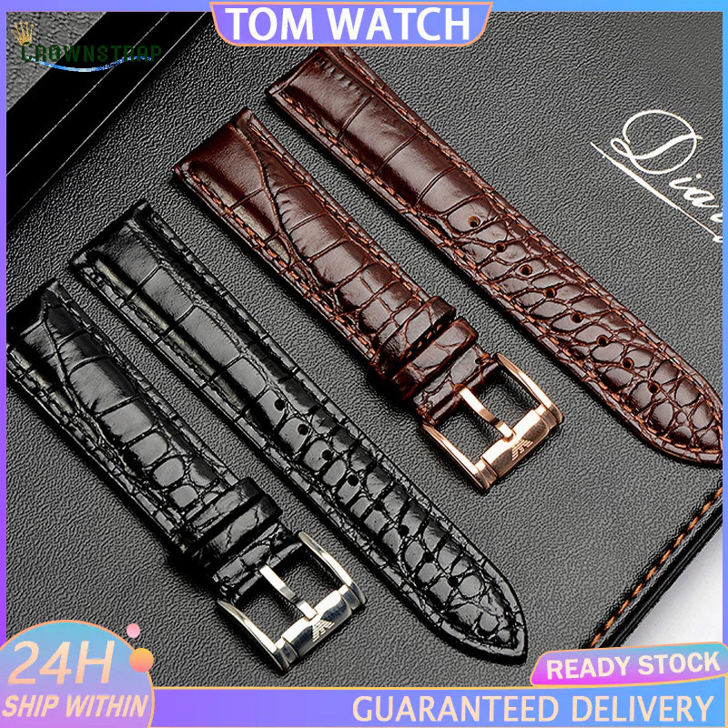 Untuk tali Armani 18mm 20mm 22mm 24mm 26mm Tali kulit buaya asli pria dan wanita Cocok untuk tali ku