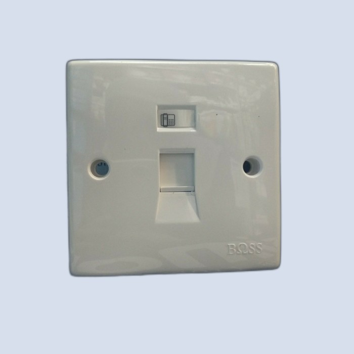 Boss Stop Kontak Outlet Data Lan Internet / Socket Outlet Telephone Dinding Tanam