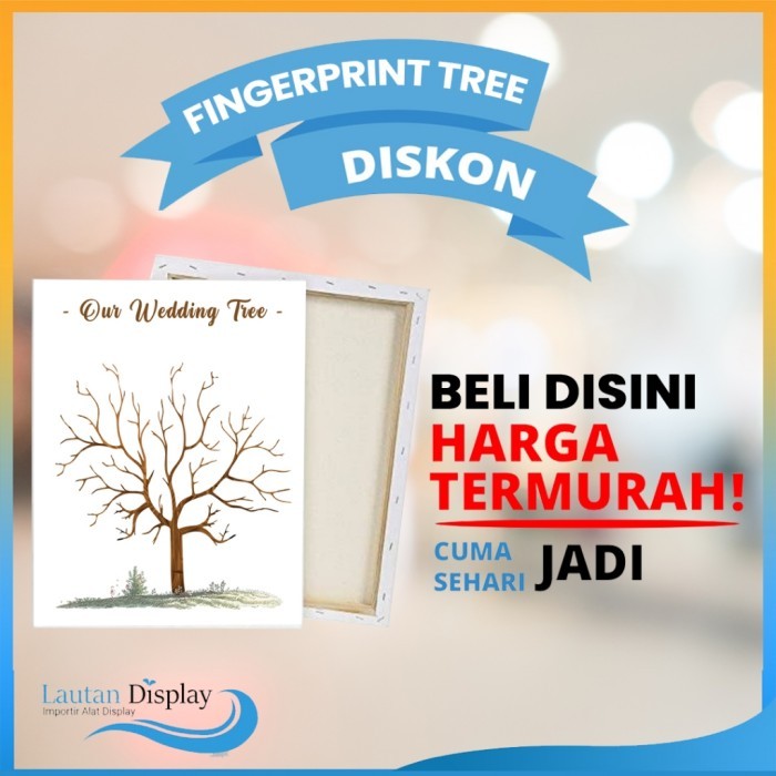 

Canvas Wedding Tree Fingerprint Kanvas Guest Book Lukisan Pohon Sidik