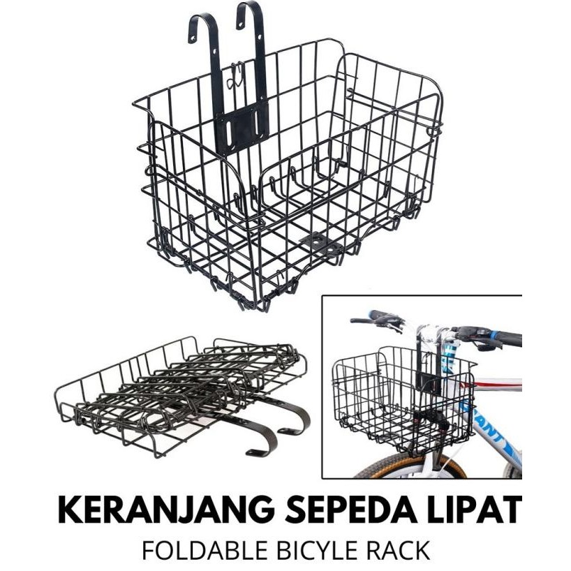 KERANJANG SEPEDA LIPAT FOLDABLE BICYCLE RACK DEPAN BELAKANG MTB  LA