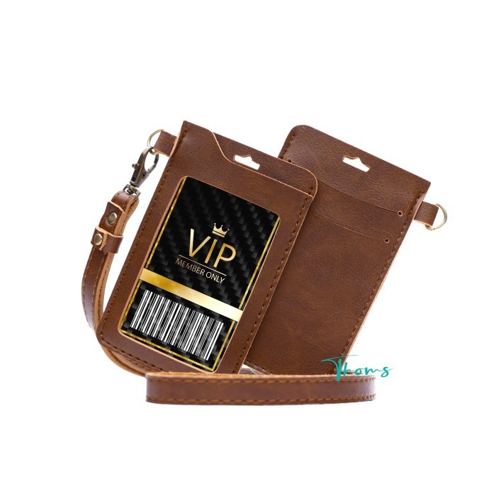 

Sale Name Tag Id Card Kulit Heros Holder Lanyard Muat 3 Slot Kartu Termurah