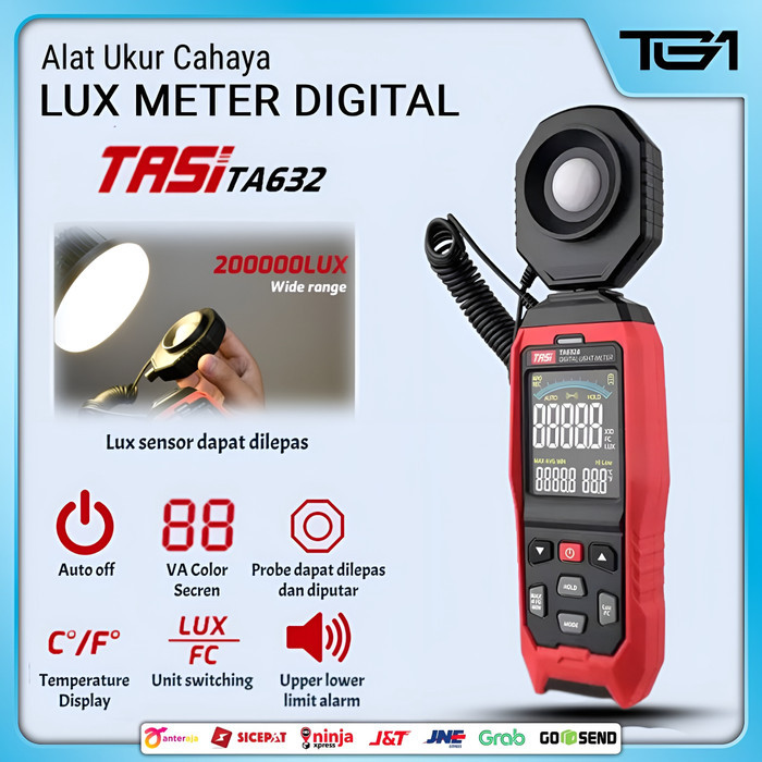 Promo Lux Meter Tasi Ta632 Meteran Lampu Digital Lcd Meteran Genggam Logging