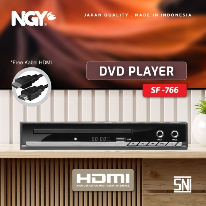 Termurah Dvd Player Ngy Sf-766 Body Full Besi Karaoke Support Hdmi Mp3 Mp4 Usb