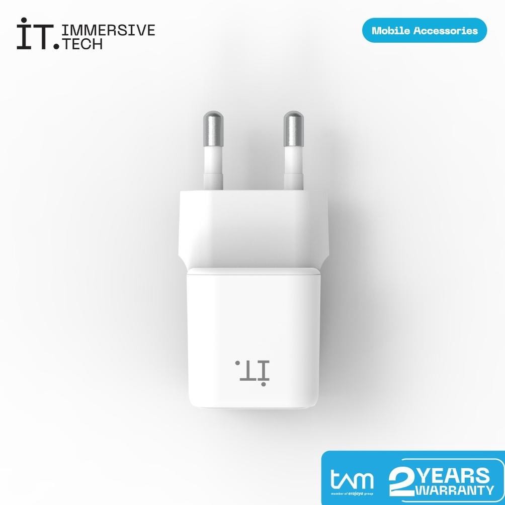 uk-68 IT Plug 30 Watt Cube Dual Port Type A&C PD & PPS Fast Charger - White Viral