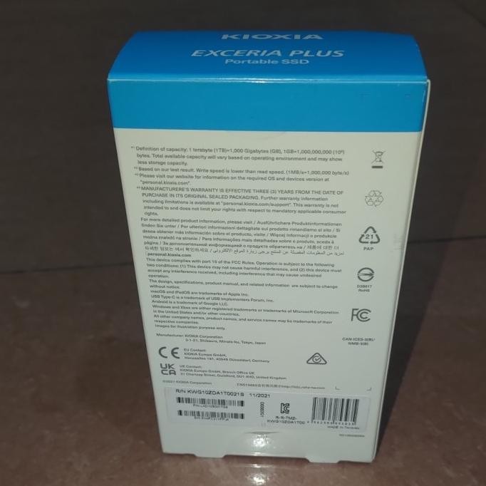 [ Rey Acc ] Kioxia Portable Ssd Exceria Plus 1Tb Original Resmi