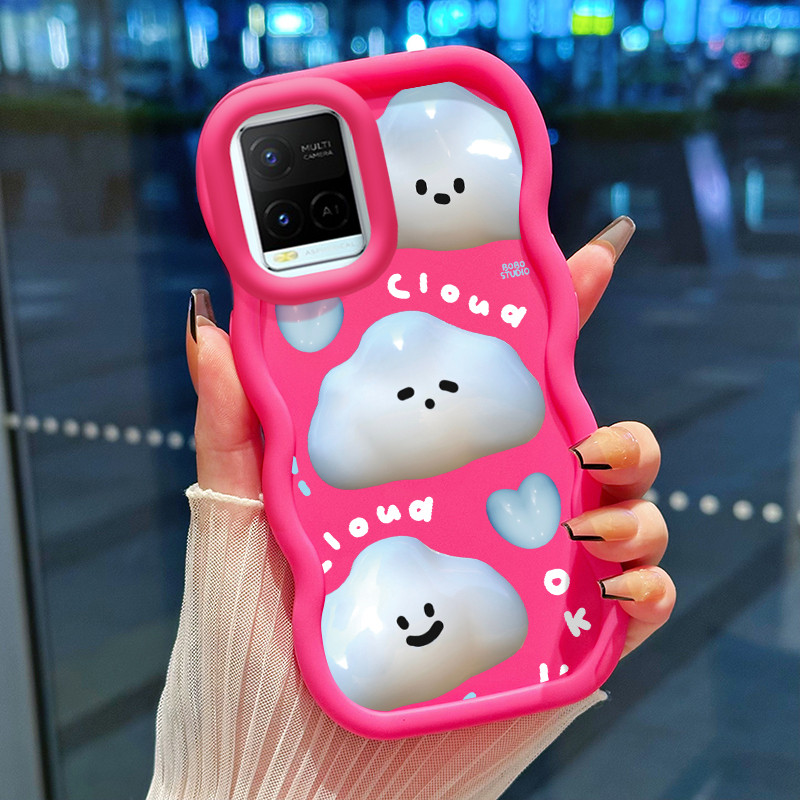 Casing Hp Untuk VIVO Y21 Y21s Y21t Y21e Y21a Y33t Y33s Y21G Case Casing HP pola Awan lucu Macaron So