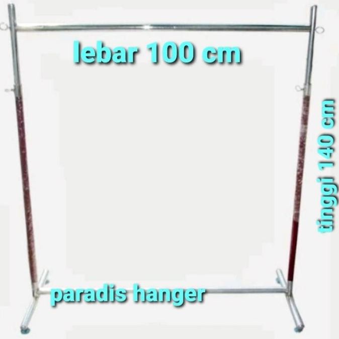 Gawang baju besi bulat 1 meter | Steger baju 100 cm | Gawangan display