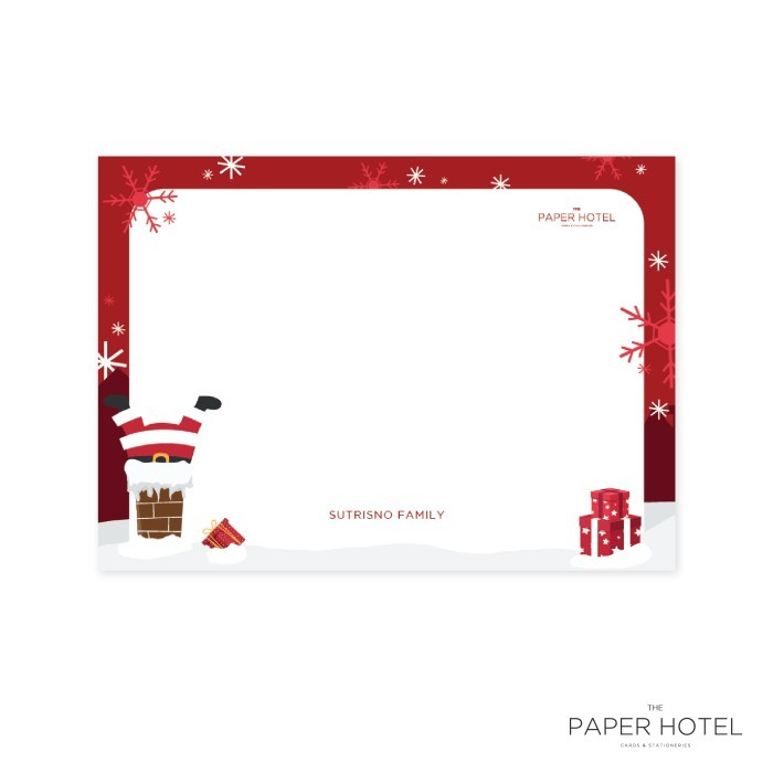 

Notecard - The Stuck Santa Red (Personalized Initials/ Name, 16pcs)