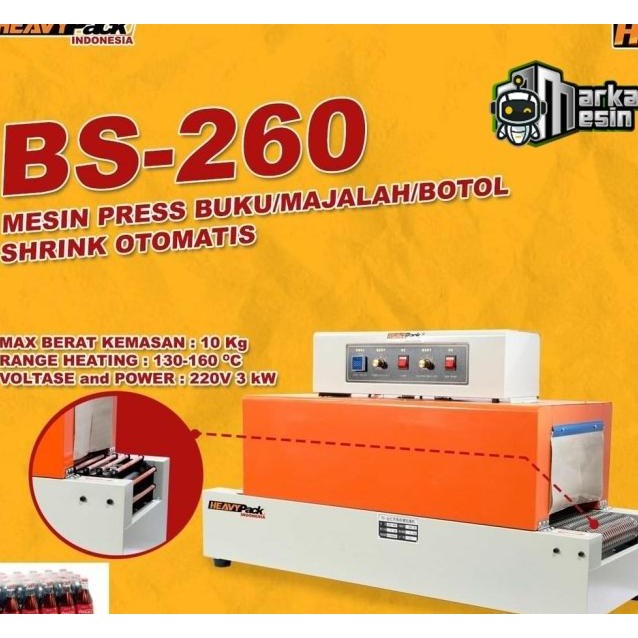 Mesin Shrink Heavypa Shrink Tunnel Mesin Yusut Plastik Bs-260