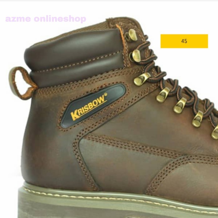 krisbow sepatu pengaman size 45_safety shoes brown 6 inc vulcan boots