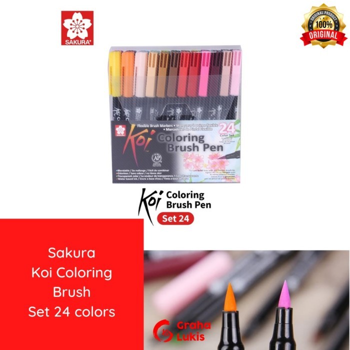 

T E R B A R U Sakura Koi Coloring Brush - 24 Color set