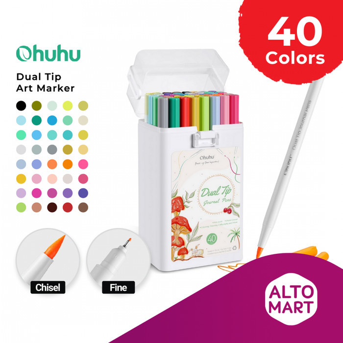 

T E R B A R U OHUHU Dual Tip Water-Based Art Marker Set Extra Fine & Brush Pens
