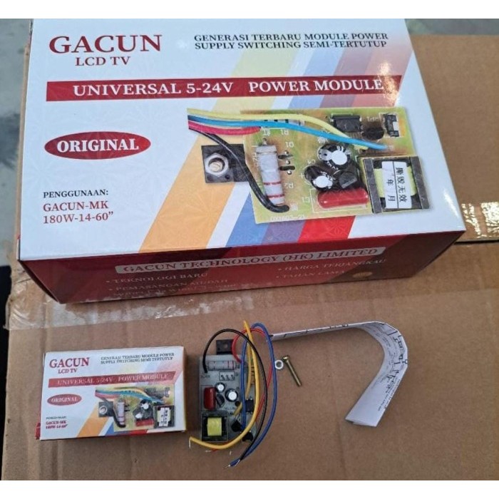 REGULATOR TV 14-60 INCH, GACUN UNIVERSAL 5-24V, LCD/LED 4 KABEL 180W