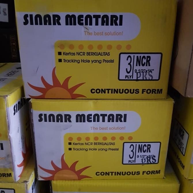 

KERTAS NCR MENTARI 3PLY 1/2 / CONTINUOUS FORM
