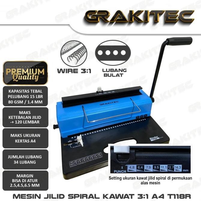 

Mesin Jilid Spiral Plastik / Kawat A4 GRAKITEC