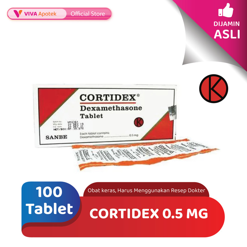 Cortidex 0.5 mg / Dexamethasone / Radang / Alergi (100 Tablet)