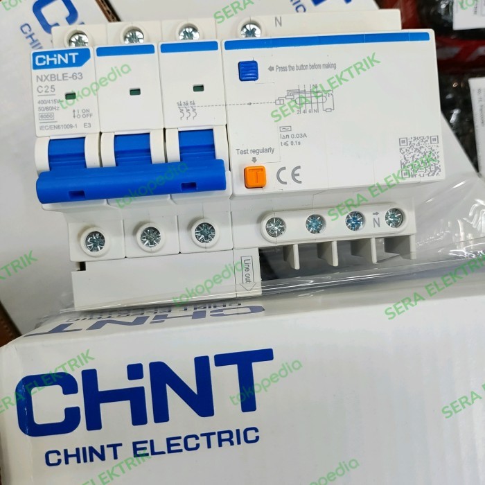 RCBO Chint ELCB + MCB NXBLE -32 3P+N 16A 25A 32A CHINT