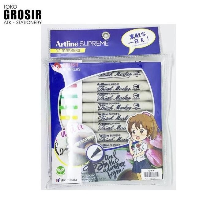 

Promo Grosir Spidol Brush Lettering Artline Supreme Epf-F Set 12 Warna Murah Original Dan Terpercaya