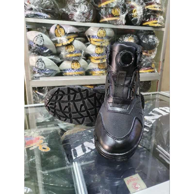 Sepatu Boots Tactical Tali Putar Army Disgn | Sepatu Pdh Tali Putar | Tali putar Pdh Boot Hitam