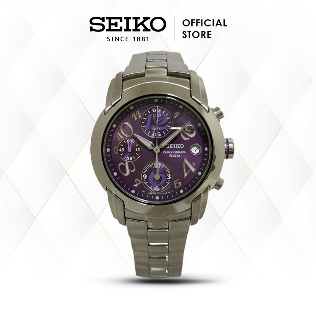 Jam Tangan Wanita Seiko Chronograph Classic SND865 Quartz Stainless Original