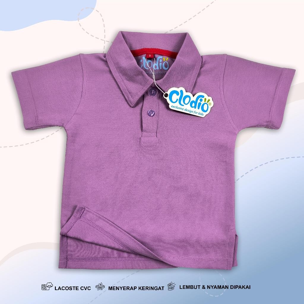 Baju Anak Awet Kaos polo premium baju anak laki-laki usia 1-8 tahun Lilac