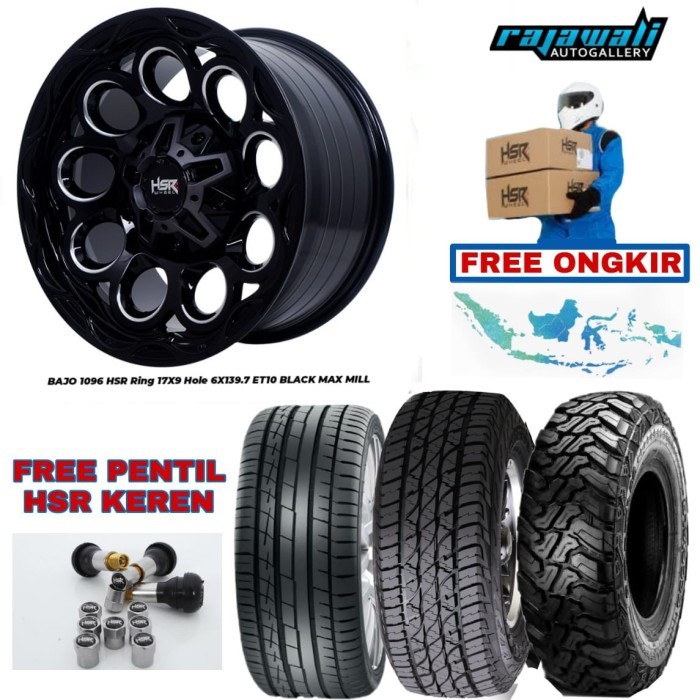 PAKET PELEK VELG MOBIL OFFROAD RING 17 PAJERO FORTUNER TYPE HSR BAJO