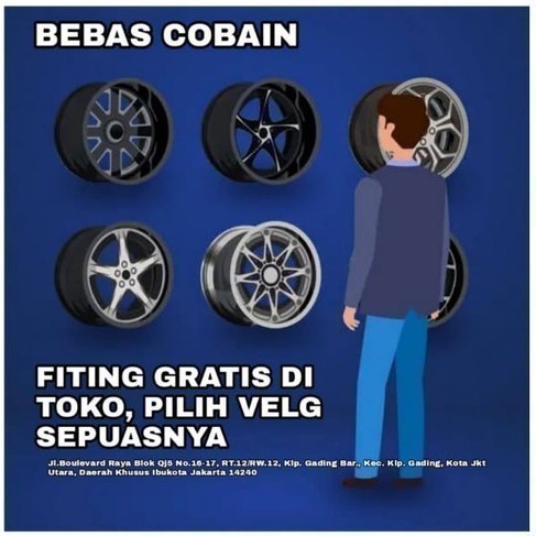 paket velg plush ban ring 17 buat camry, accord, ertiga, civic fd