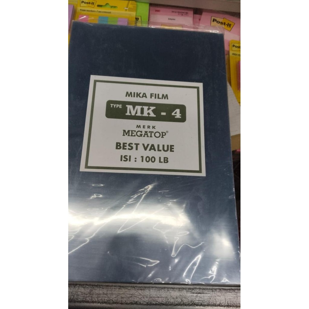 

COVER MIKA / PLASTIK JILID / PLASTIK MIKA MEGA TOP 0,10 MICRON A3 BESAR ( 1 PAK ISI 100 LEMBAR ) 2410T