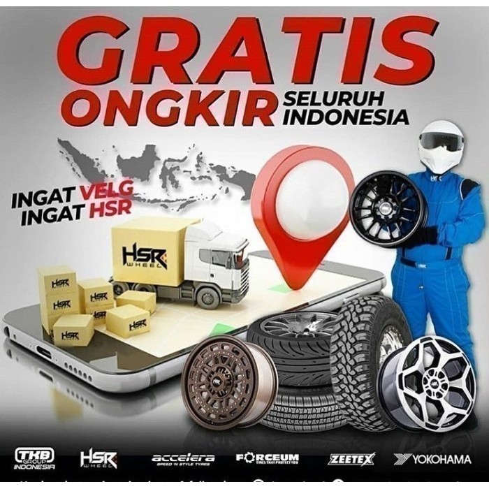 PAKET VELG MOBIL HSR WHEEL R18 PLUS BAN 235 50 18 UNTUK TOYOTA RUSH