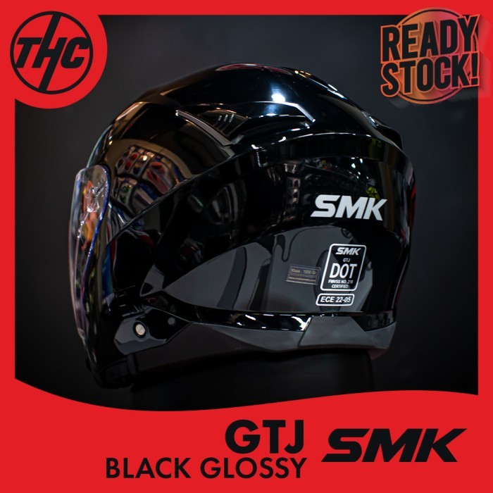 Helm Smk Gtj Black Glossy Half Face Helmet Smk Barangbaru