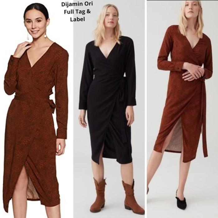 HOT SALE Dress Wanita Import Brand Italy OVS Printed/Dress Pesta/Dress Natal