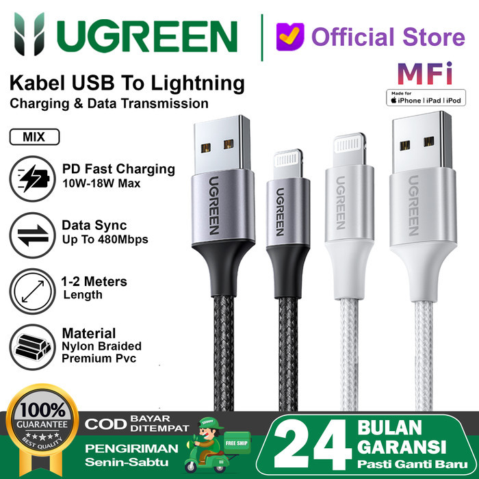 Ugreen Kabel Iphone Usb Lightning Mfi Fast Charging 20728