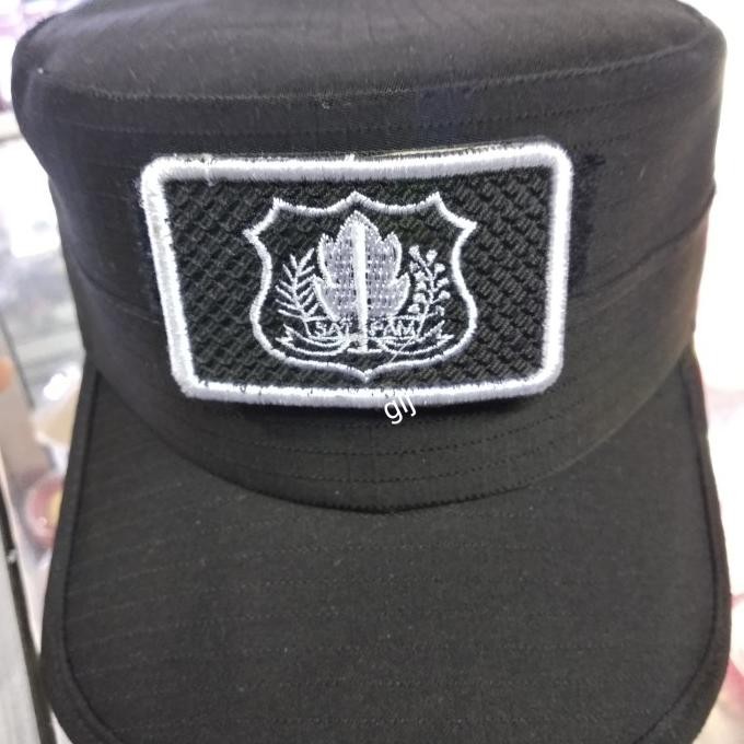 Topi komando satpam coklat velcro MRS01