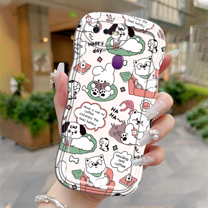 Casing Hp Untuk OPPO F9 F9 Pro A7x Case HP Berwarna casing pelindung ponsel Puppy Softcase  silikon 
