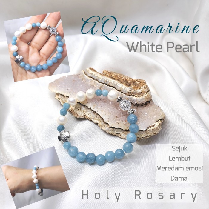 Gelang Rosario Aquamarine Mutiara