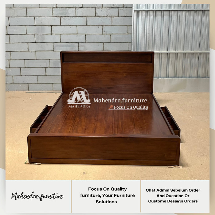 Dipan Tempat Tidur Jati Minimalis Tempat Tidur Laci Jati 160x200 Tempat Tidur 160x200