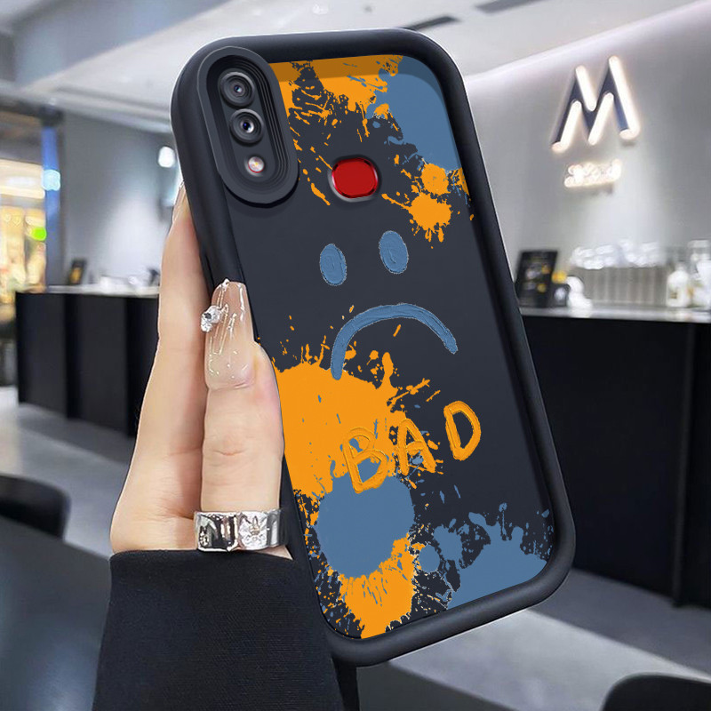 Casing Hp Samsung Galaxy A10s M01s Case Casing pola Smiley Kasing Gaya dua nada Softcase Silikon Kes