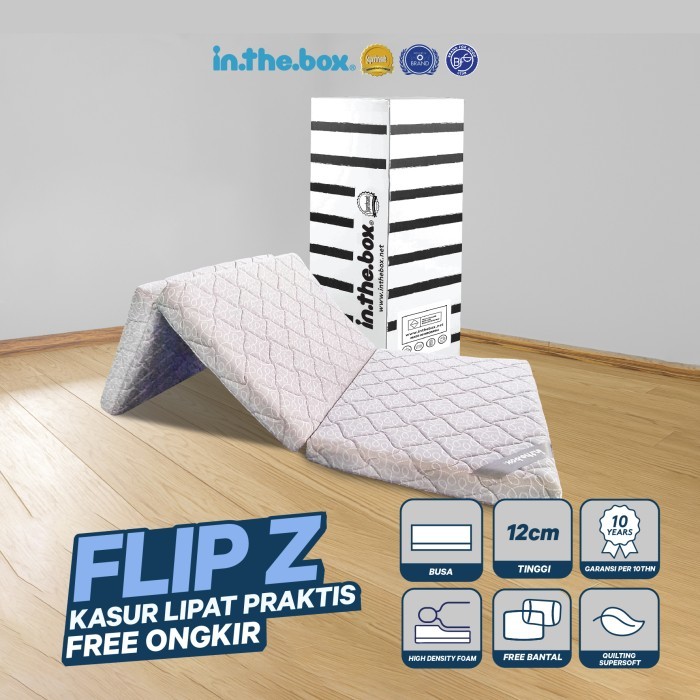 Kasur Lipat Lantai IN THE BOX Flip Z - Gratis Bantal & Tas Kasur Lipat