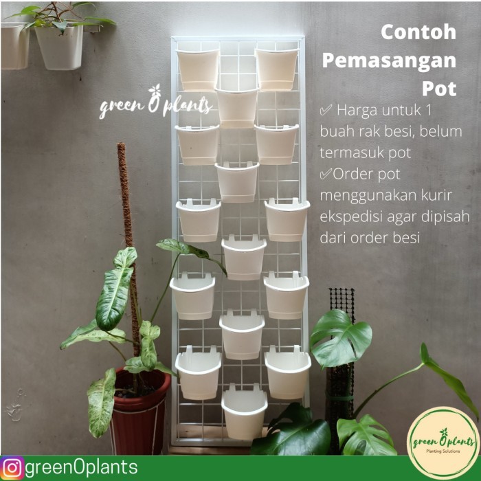 Rak Besi Tanaman Dinding Vertikal Vertical Garden 120cm x 40cm Putih