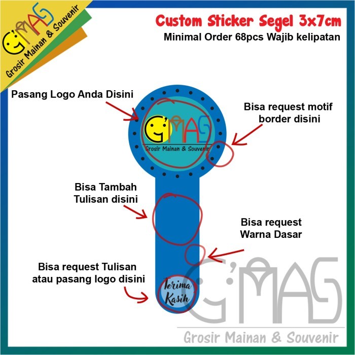 

Custom Sticker segel seal sticker botol stiker sticker toples