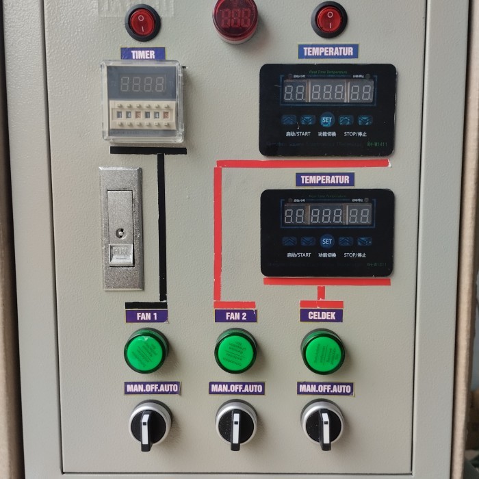 newstok panel blower kandang ayam,1 phase,2 blower 1celdek/hitter