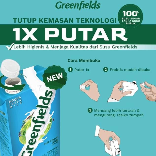 

Greenfields Susu Uht Full Cream 950 Ml - Paket Isi 12