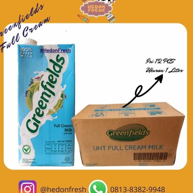 

Susu Greenfields Uht Full Cream 1 Liter Isi 12 Pcs Karton Dus