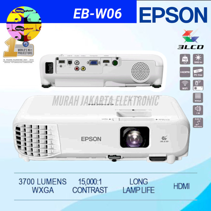 anyar@ proyektor epson eb-w06 / WXGA / 3600 Lumens / EB-W06 / HDMI / projector EB W06
