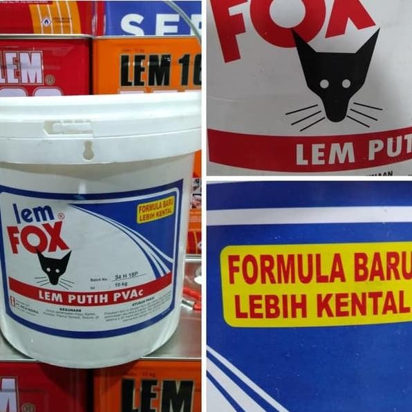 

TERMURAH - LEM FOX PVAC / PUTIH BIRU EMBER 10KG